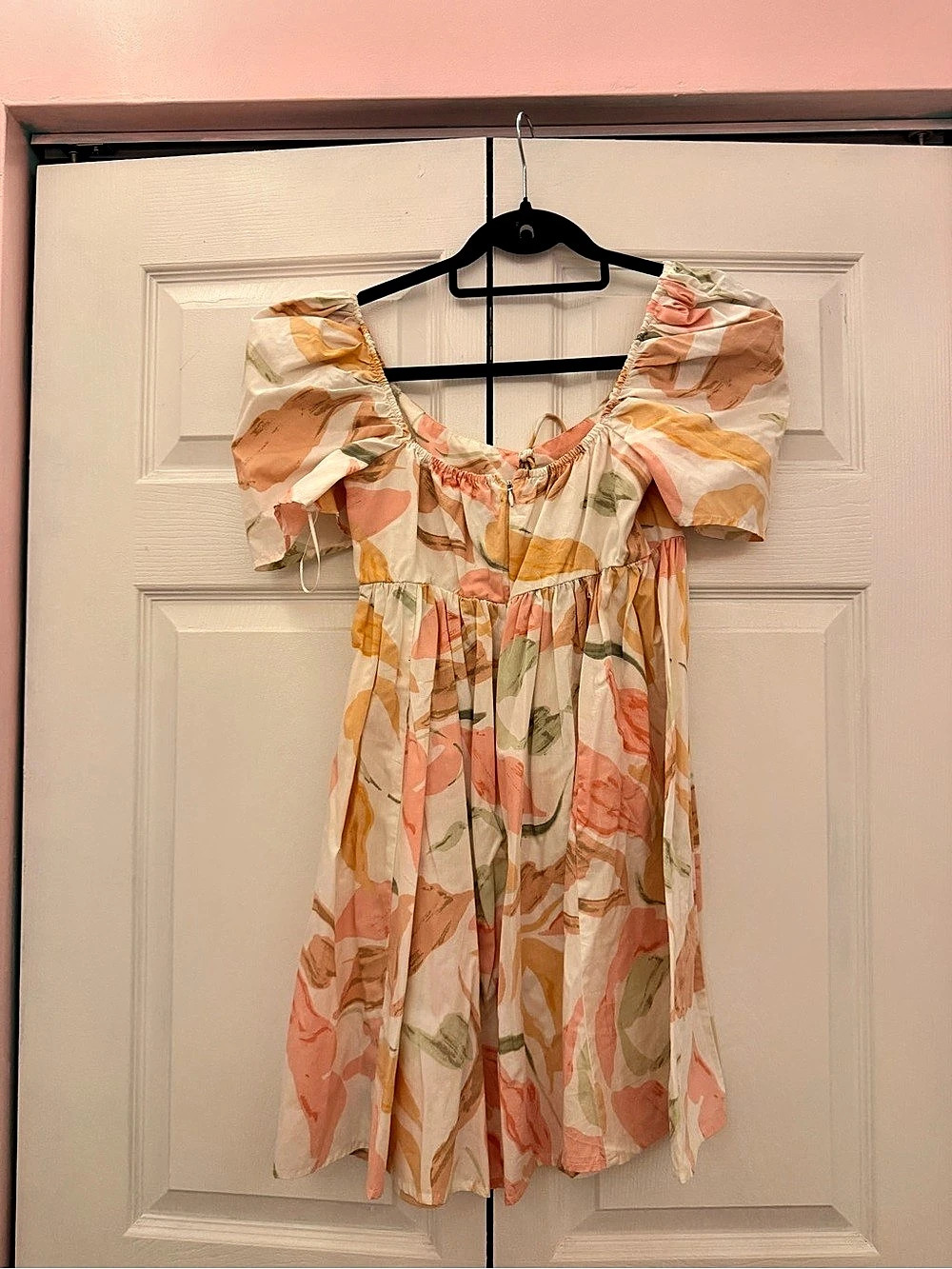 Abercrombie & Fitch Puff Sleeve Tie-Front Mini Dress